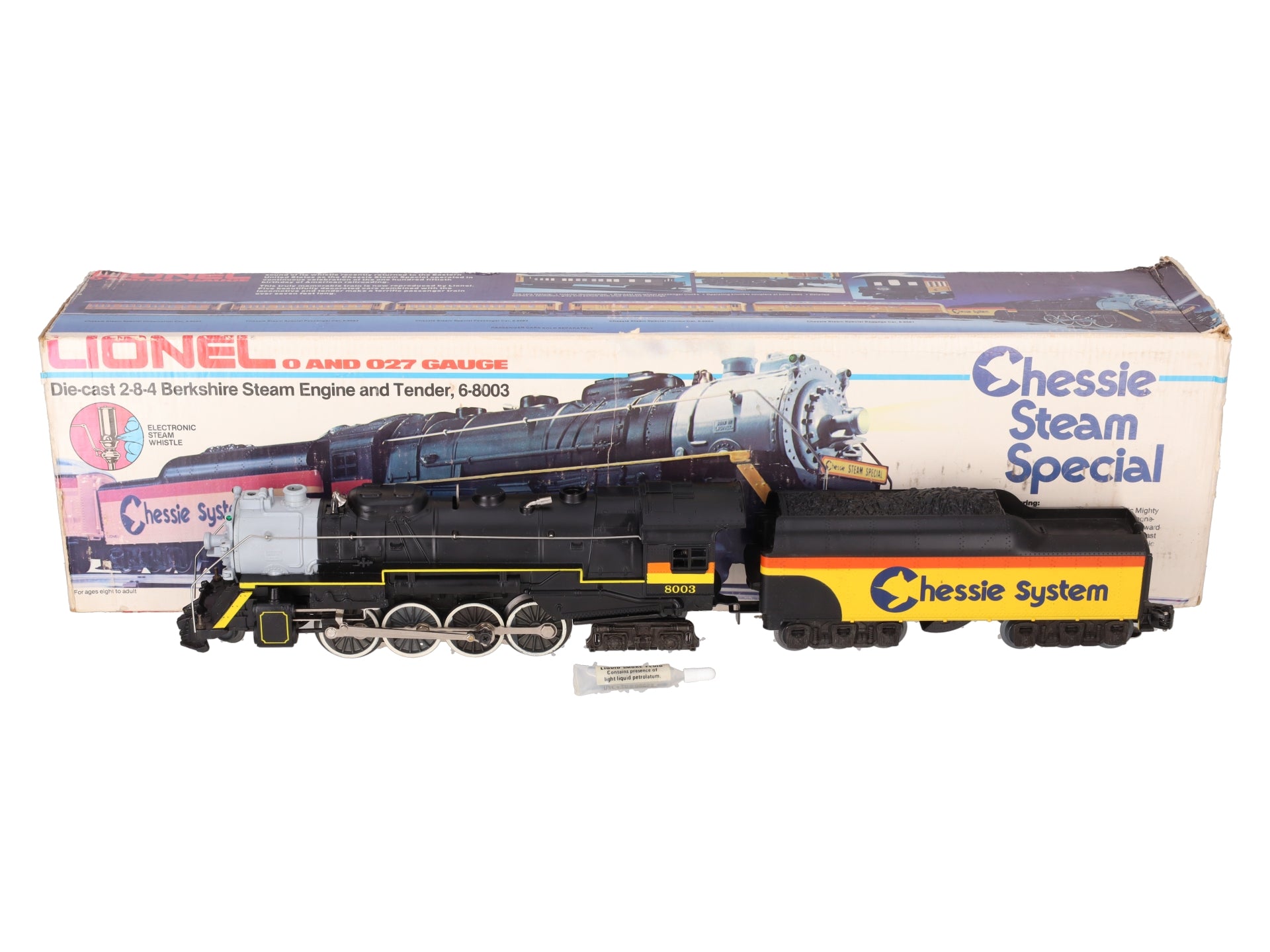 Lionel 6-8003 O Gauge Chessie 2-8-4 Berkshire Steam Locomotive & Tender #8003 EX/Box
