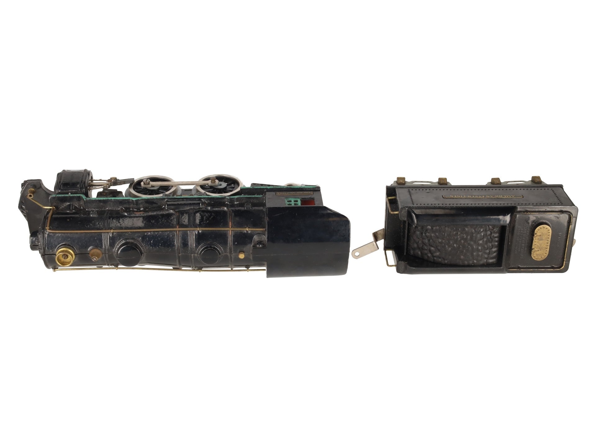 American Flyer 4670 Vintage Standard Gauge 2-4-2 Steam Locomotive w/4663 Tender VG