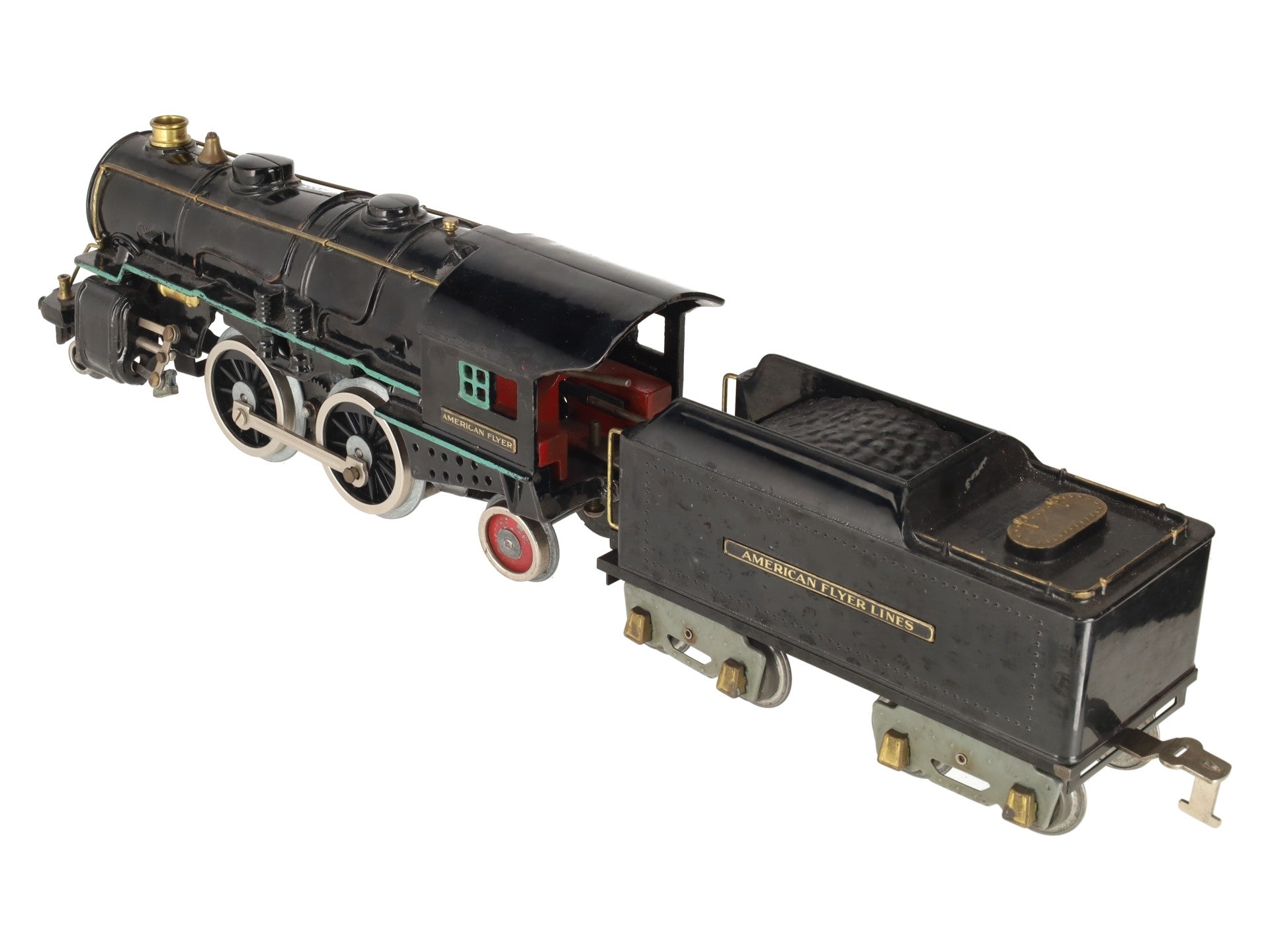 American Flyer 4670 Vintage Standard Gauge 2-4-2 Steam Locomotive w/4663 Tender VG