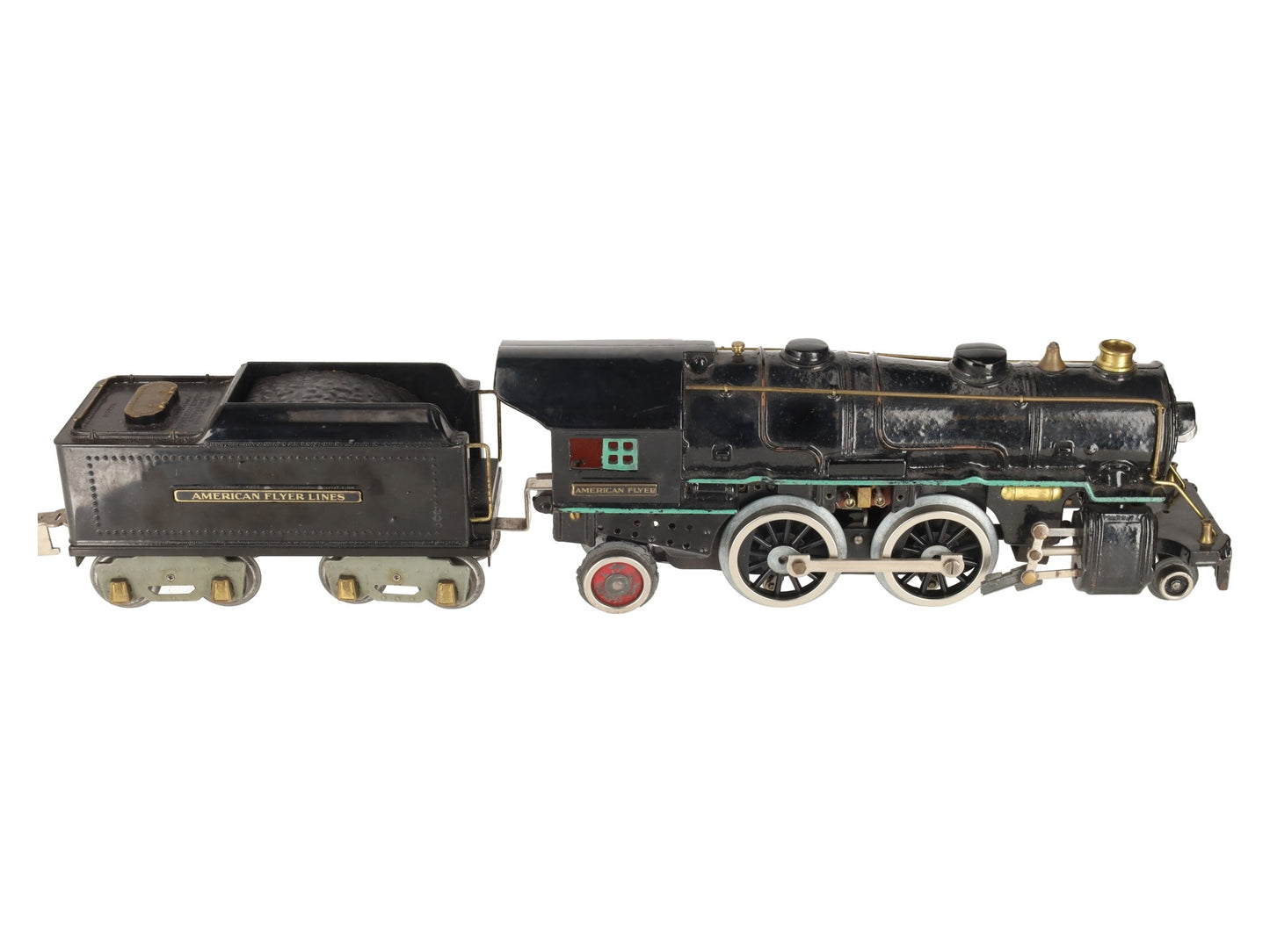 American Flyer 4670 Vintage Standard Gauge 2-4-2 Steam Locomotive w/4663 Tender VG