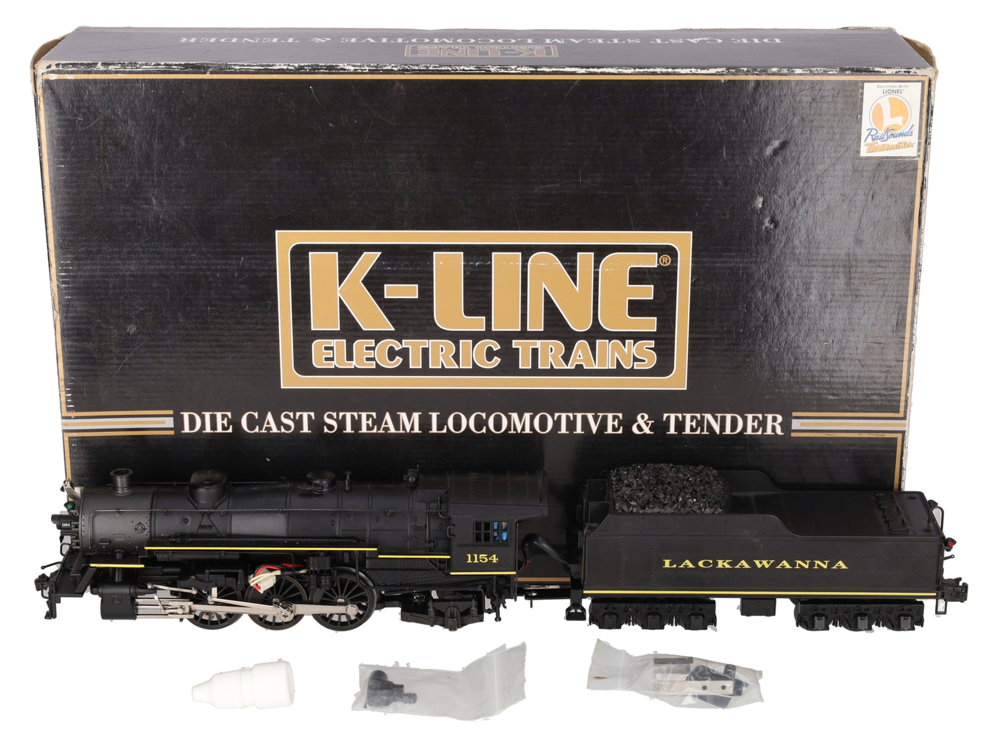 K-Line K3338-0002S DL&W 4-6-2 Pacific Steam Locomotive & Tender w/TMCC #1154 VG/Box