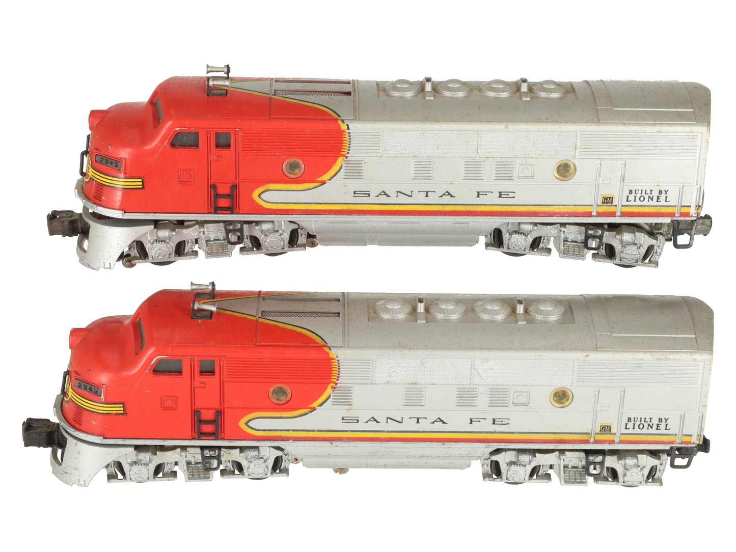 Lionel 2343 Vintage O Santa Fe F3 Powered & Dummy AA Diesel Locomotive Set #2343 VG