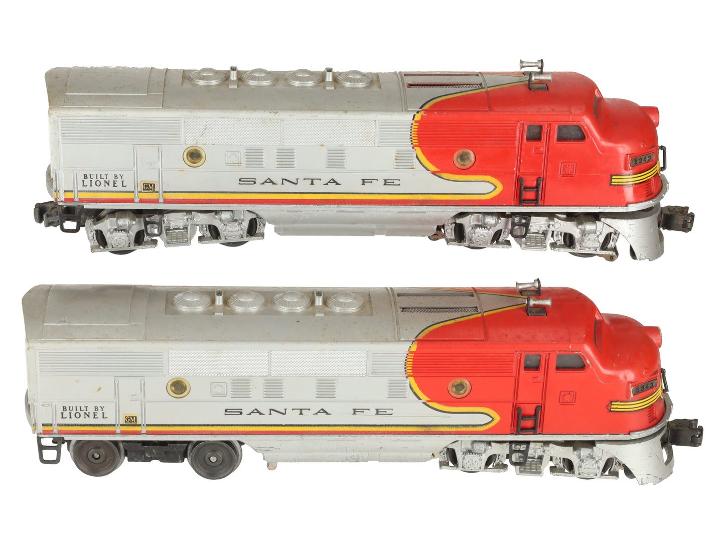 Lionel 2343 Vintage O Santa Fe F3 Powered & Dummy AA Diesel Locomotive Set #2343 VG