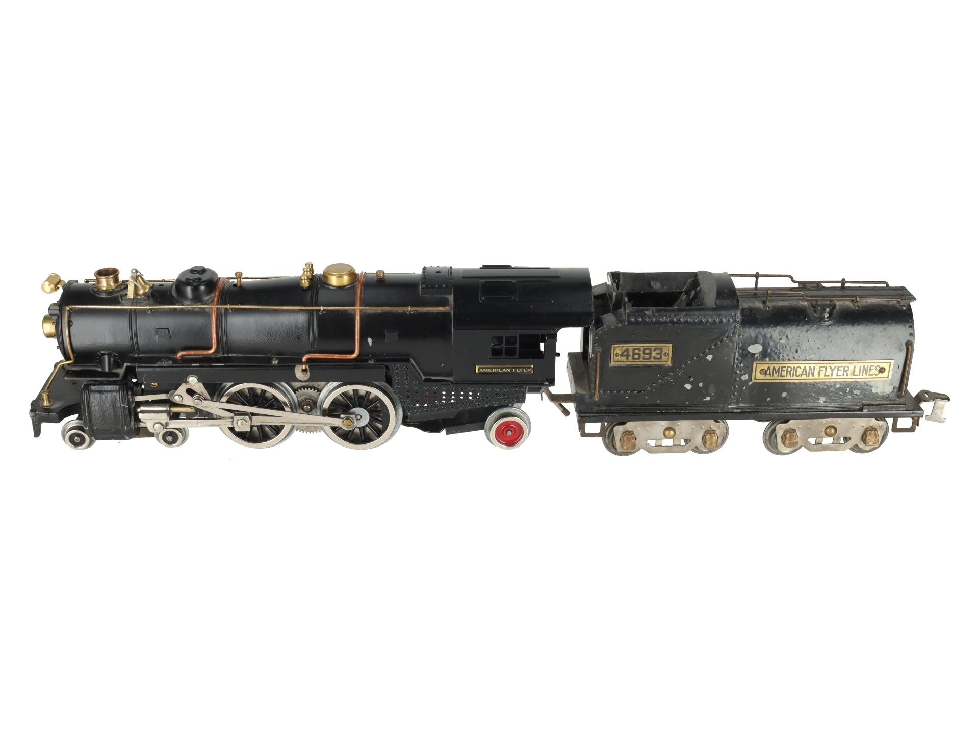 American Flyer 4693 Vintage Std Gauge 4-4-2 Die-Cast Steam Locomotive w/ Tender VG