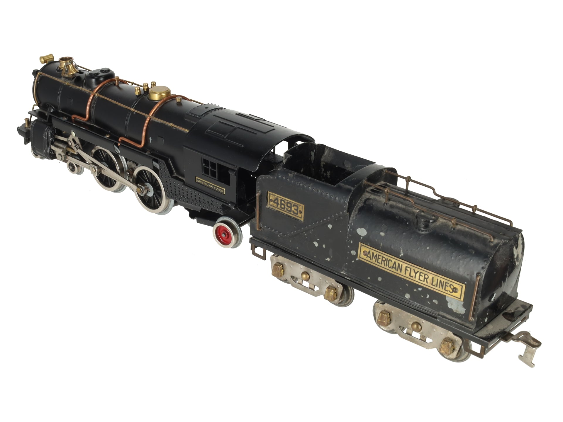 American Flyer 4693 Vintage Std Gauge 4-4-2 Die-Cast Steam Locomotive w/ Tender VG