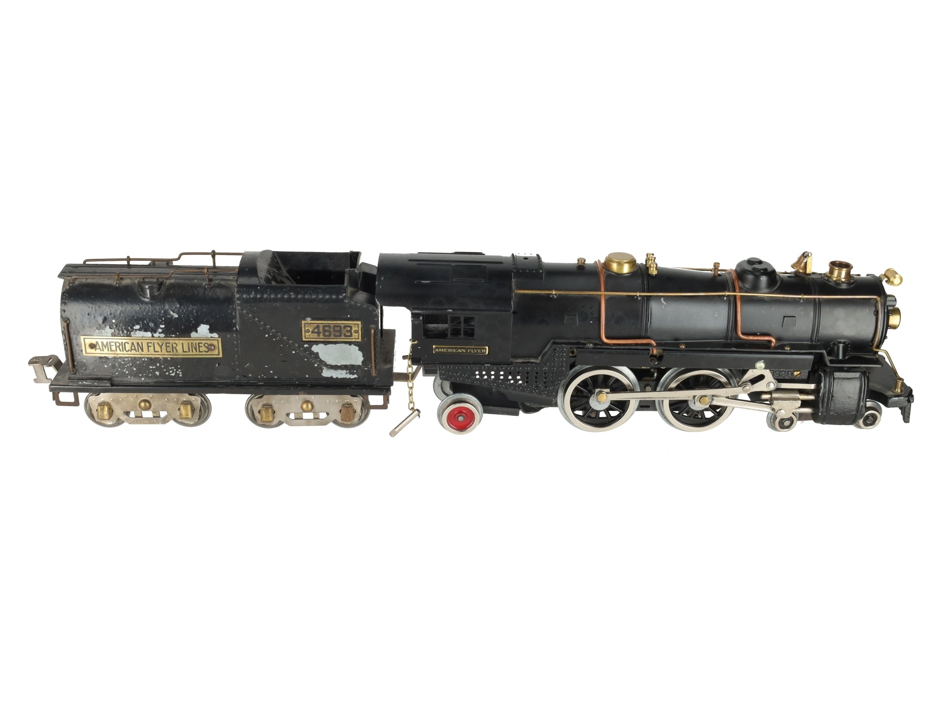 American Flyer 4693 Vintage Std Gauge 4-4-2 Die-Cast Steam Locomotive w/ Tender VG