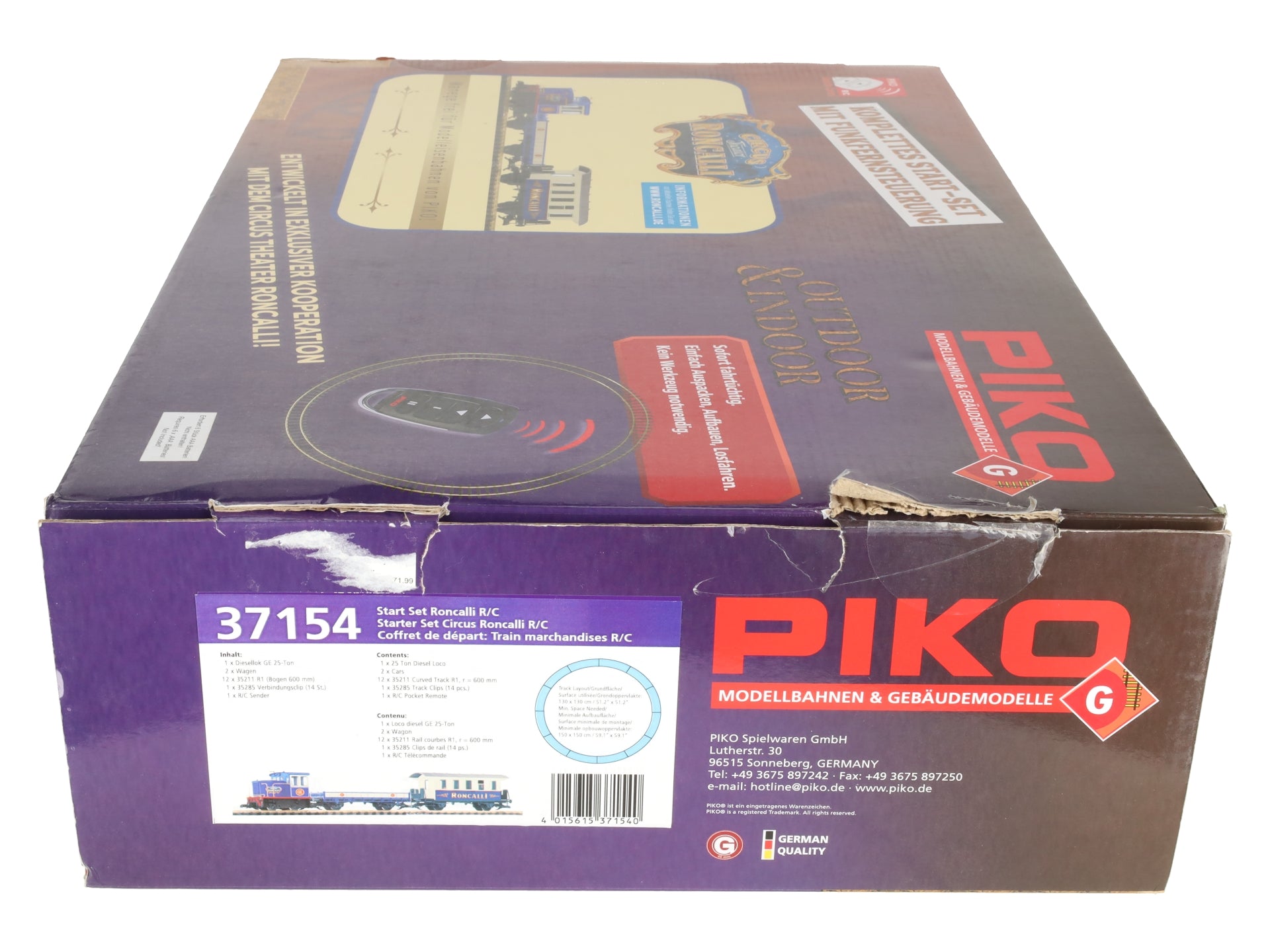 Piko 37154 Circus Roncalli Battery Powered G Gauge Diesel Starter Train Set EX/Box