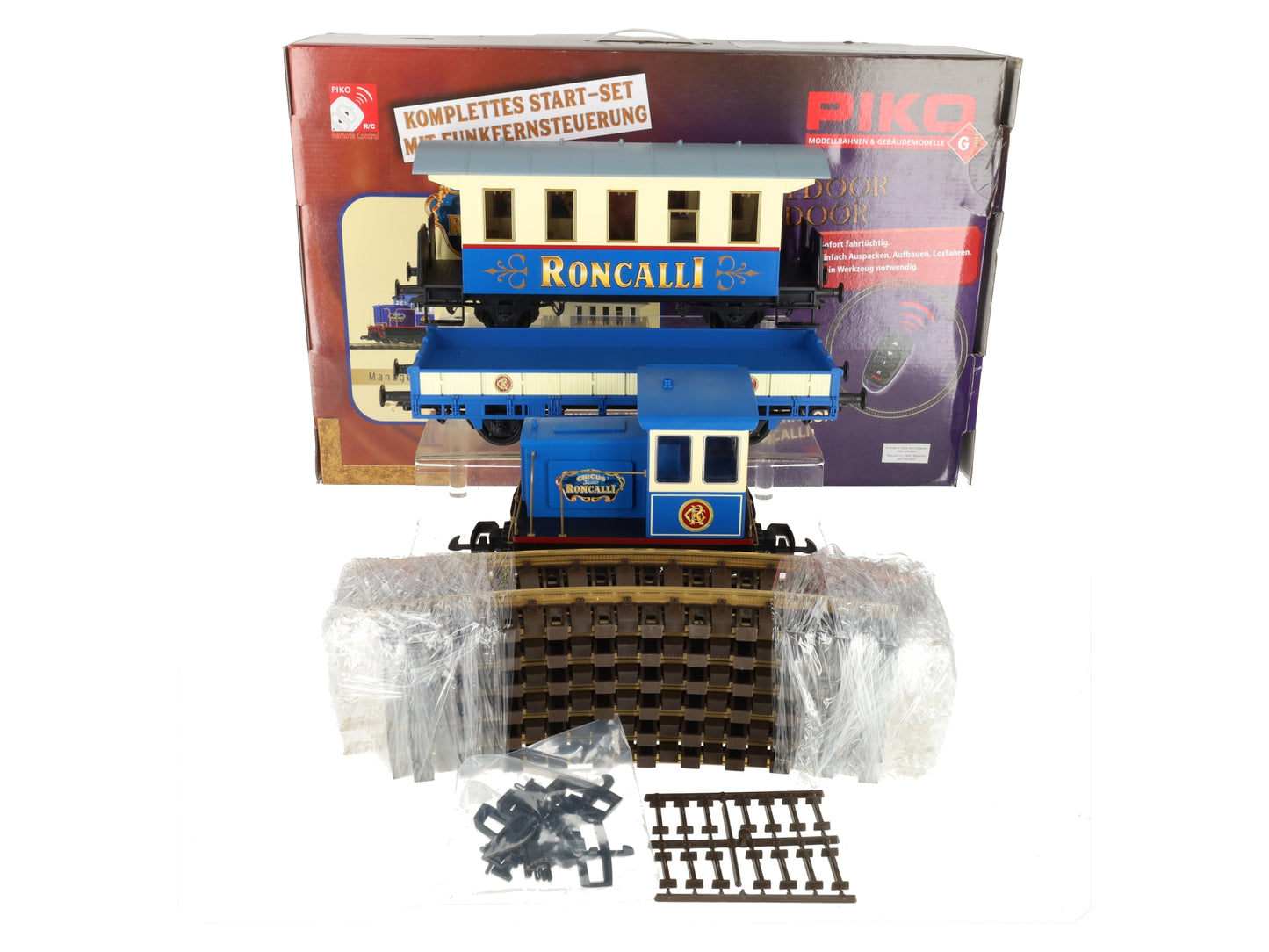 Piko 37154 Circus Roncalli Battery Powered G Gauge Diesel Starter Train Set EX/Box
