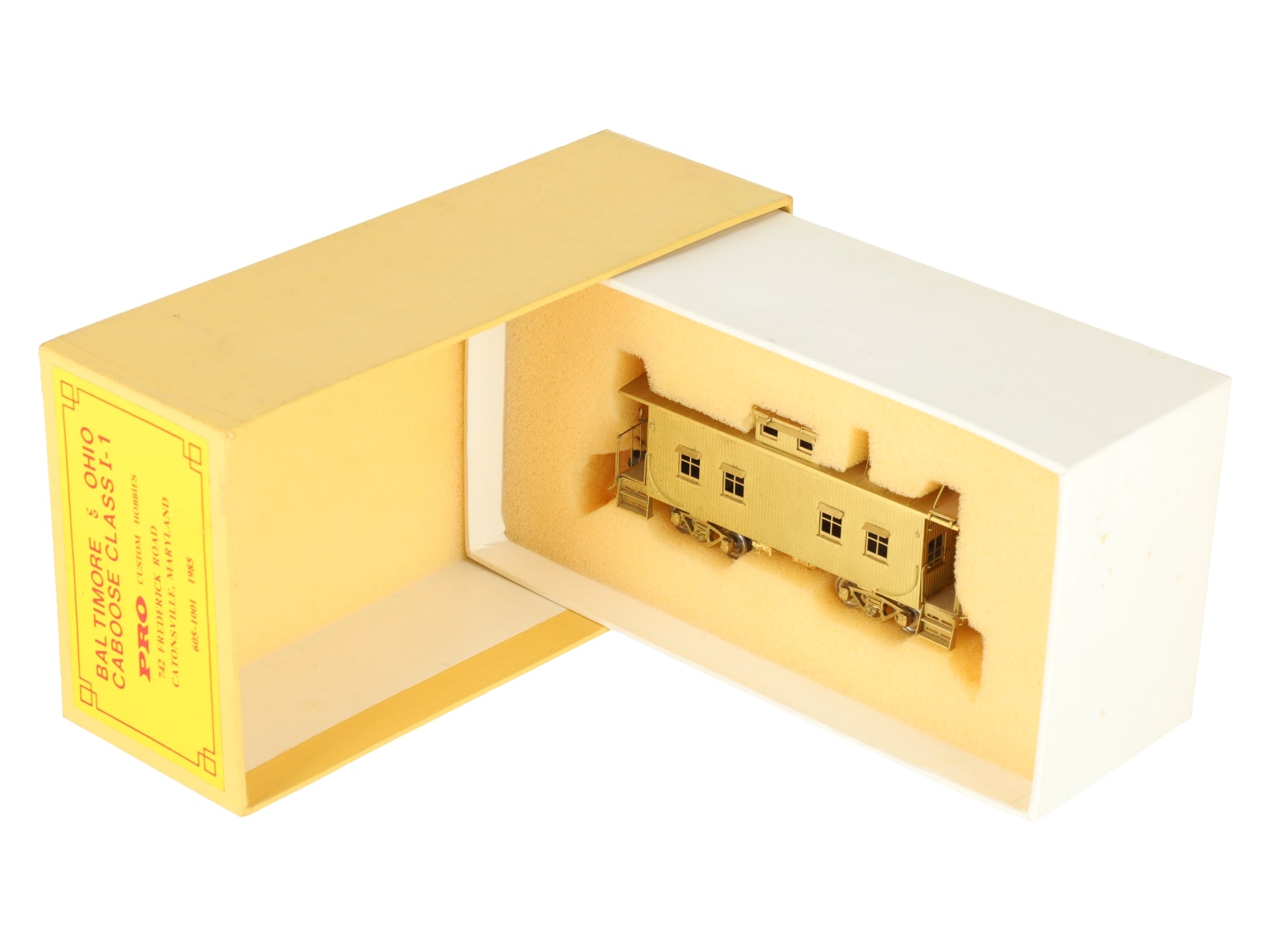 Pro Custom Hobbies HO BRASS Baltimore & Ohio Caboose Class I-1- Unpainted VG/Box