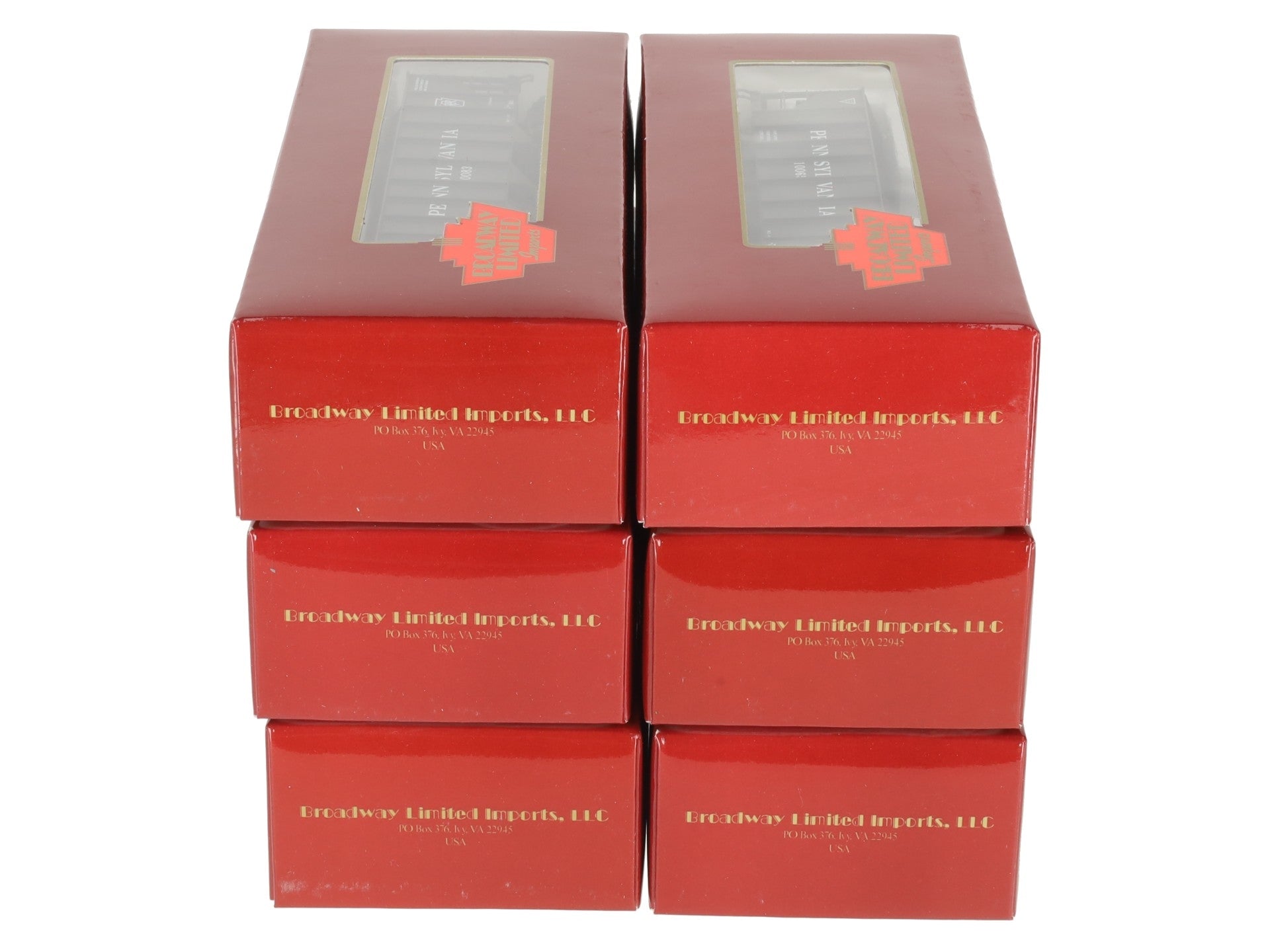 Broadway Limited 808 HO Scale PRR H2A 3-Bay Hopper 6-Pack Set A EX/Box