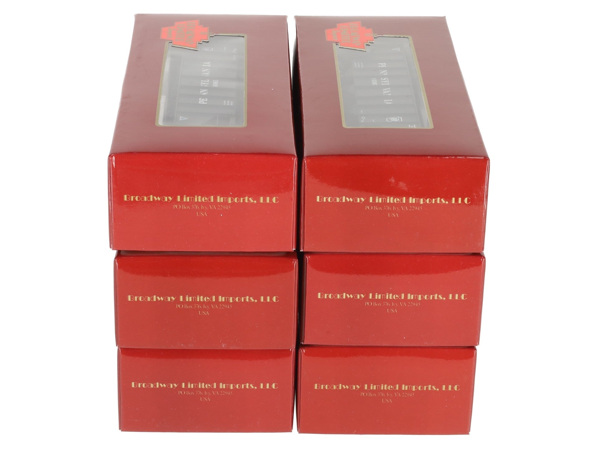 Broadway Limited 808 HO Scale PRR H2A 3-Bay Hopper 6-Pack Set A EX/Box