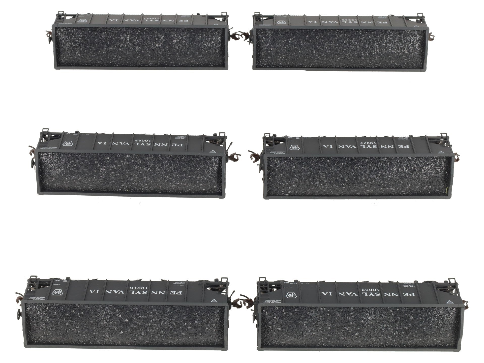 Broadway Limited 808 HO Scale PRR H2A 3-Bay Hopper 6-Pack Set A EX/Box