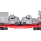 Lionel 6809 Vintage O Flatcar w/USMC AA Gun Truck & Medical Box Truck EX