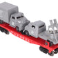 Lionel 6809 Vintage O Flatcar w/USMC AA Gun Truck & Medical Box Truck EX