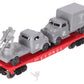 Lionel 6809 Vintage O Flatcar w/USMC AA Gun Truck & Medical Box Truck EX