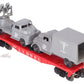 Lionel 6809 Vintage O Flatcar w/USMC AA Gun Truck & Medical Box Truck EX