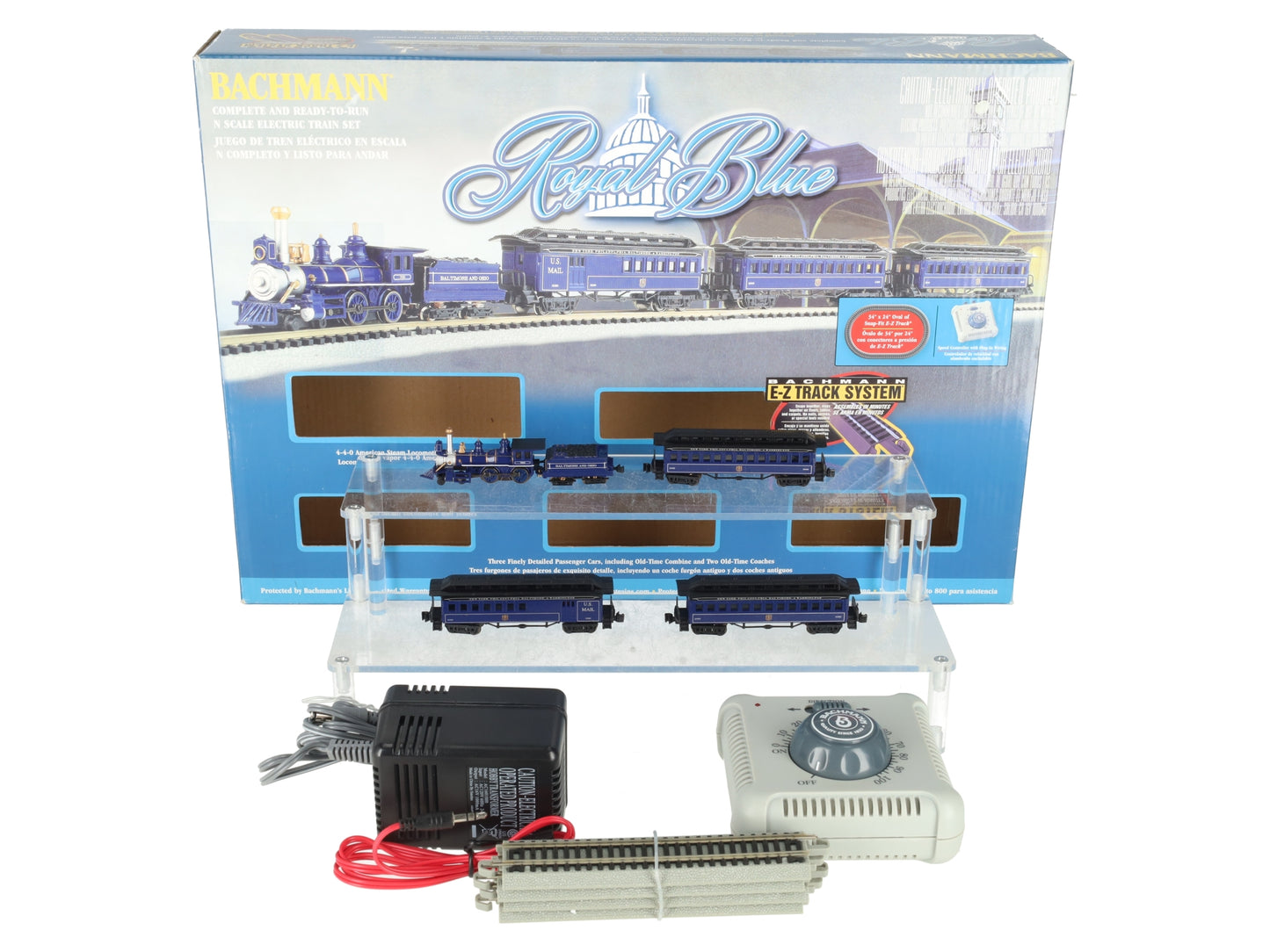 Bachmann 24018 N Scale Baltimore & Ohio Royal Blue Steam Starter Train Set LN/Box