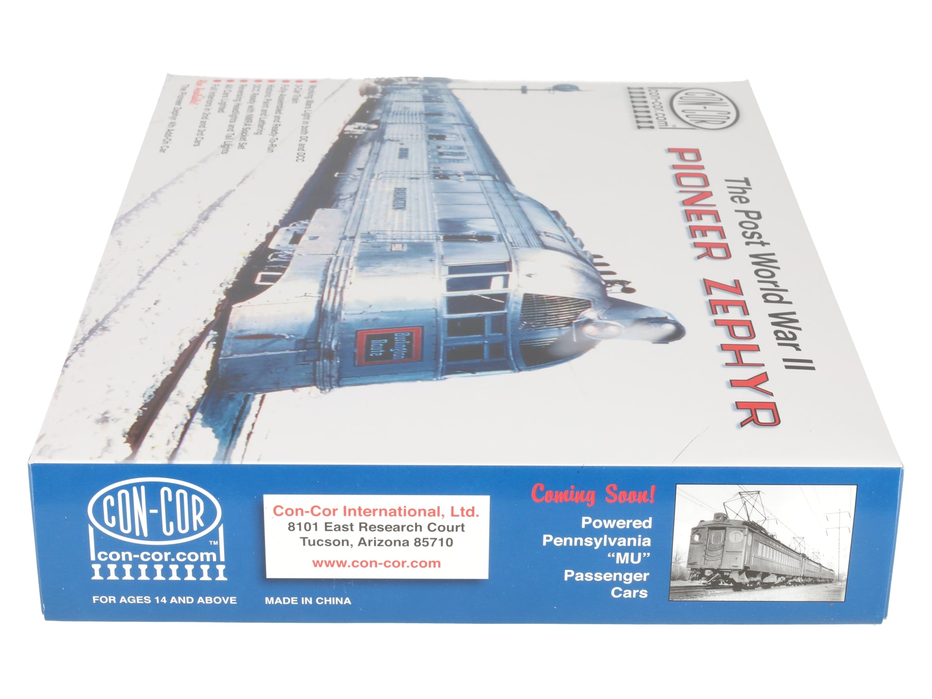 Con-Cor 001-008734 N Scale Post WWII Pioneer Zephyr Diesel Train Set EX/Box
