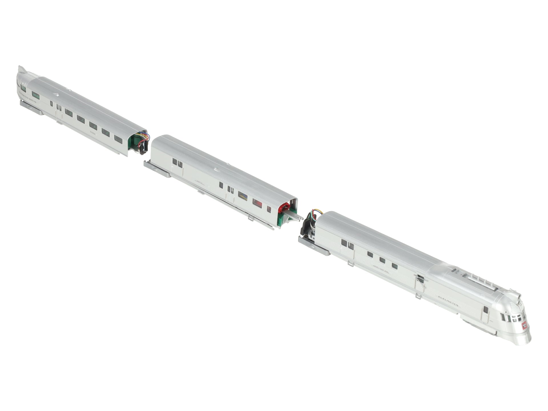 Con-Cor 001-008734 N Scale Post WWII Pioneer Zephyr Diesel Train Set EX/Box