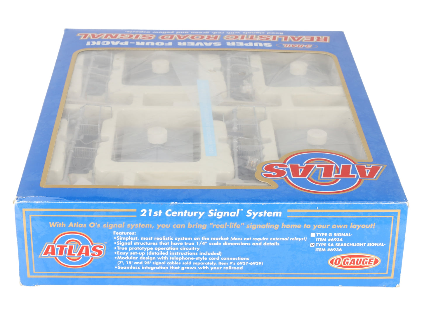 Atlas 6936 O Gauge SA Single Target Mast Signal - Set of 4 6932's LN/Box
