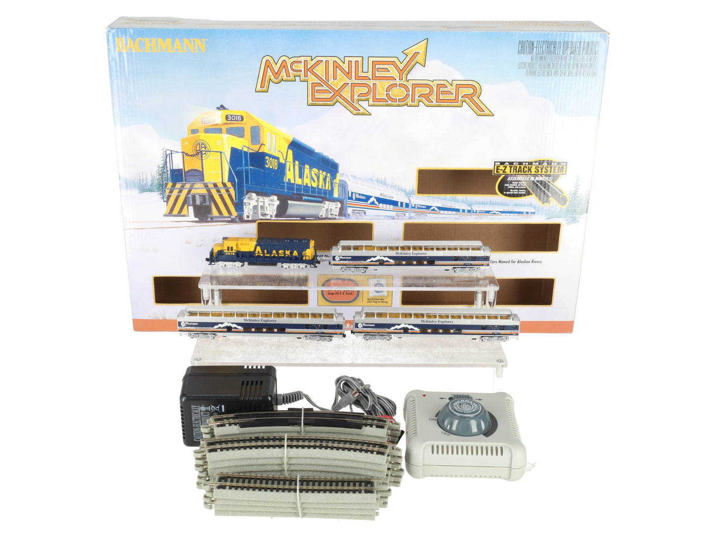 Bachmann 24023 N Scale Alaska Mckinley Explorer Diesel Starter Train Set LN/Box