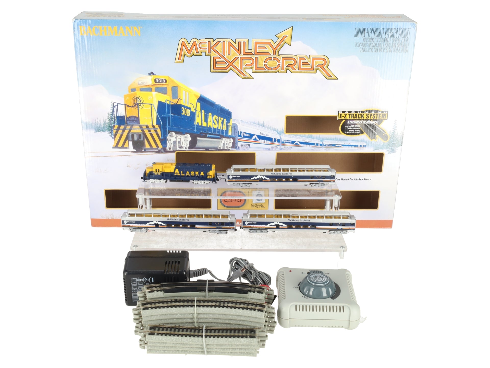 Bachmann 24023 N Scale Alaska Mckinley Explorer Diesel Starter Train Set LN/Box