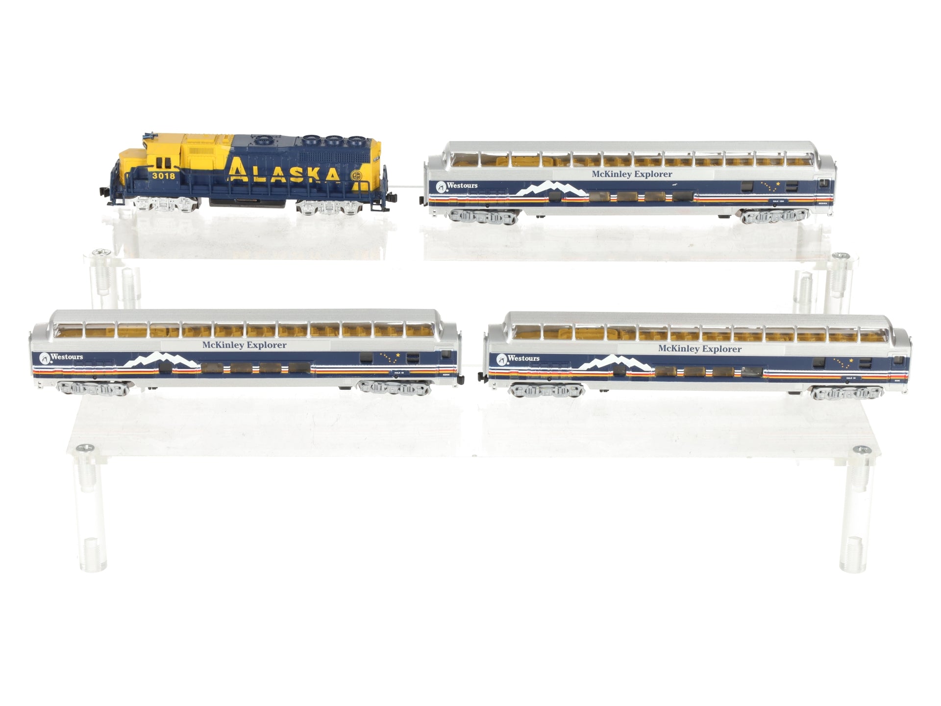 Bachmann 24023 N Scale Alaska Mckinley Explorer Diesel Starter Train Set LN/Box