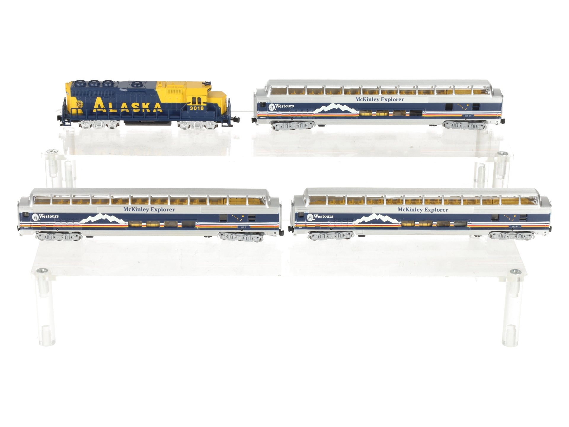Bachmann 24023 N Scale Alaska Mckinley Explorer Diesel Starter Train Set LN/Box