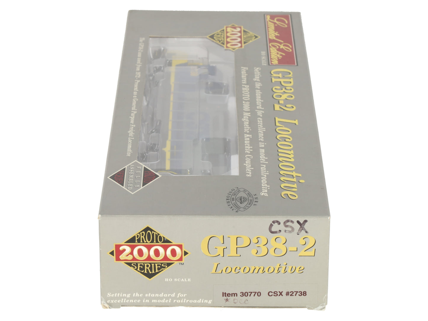 Proto 2000 30770 HO Scale CSX GP38-2 Diesel Locomotive #2738 EX/Box