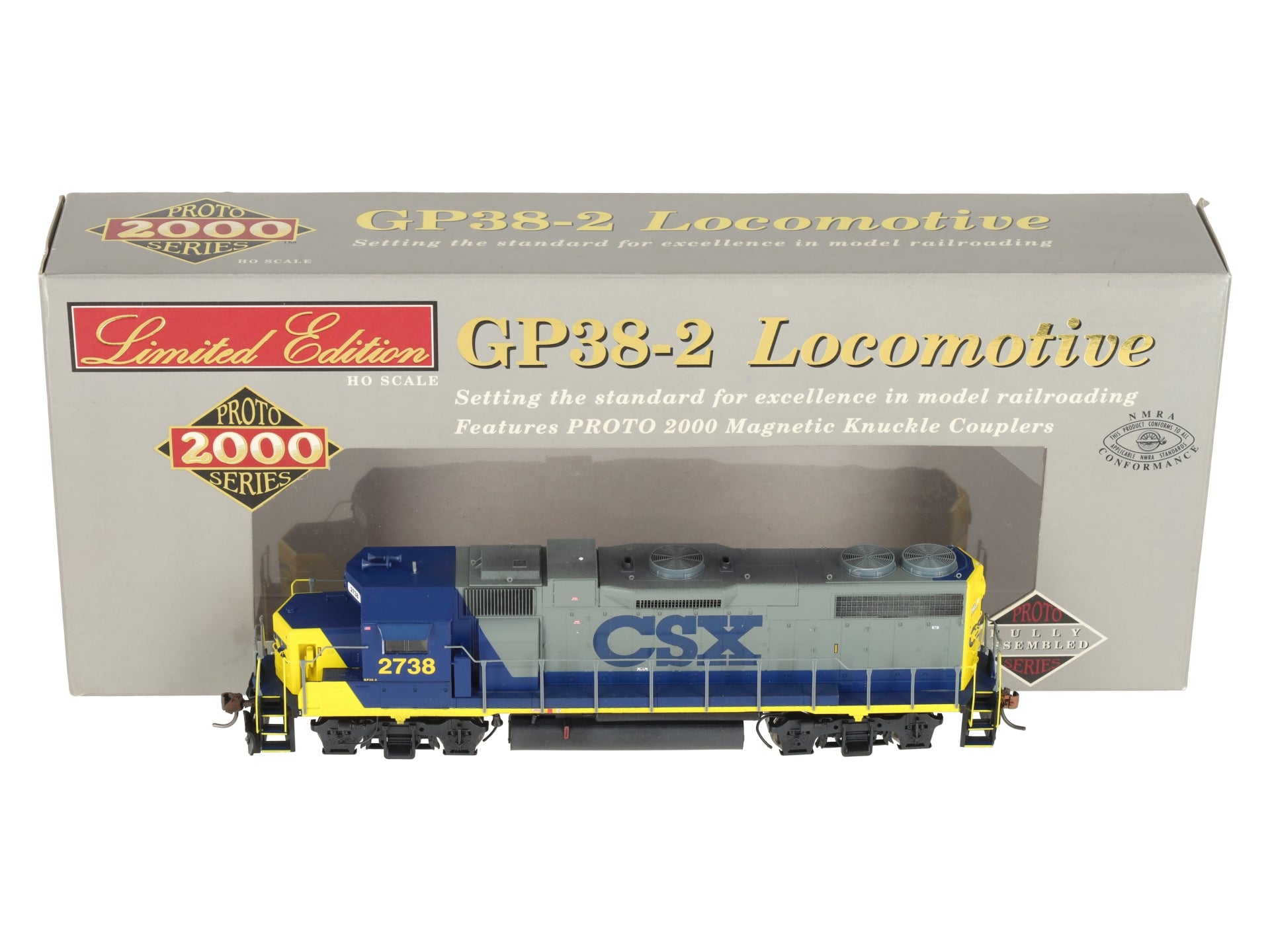 Proto 2000 30770 HO Scale CSX GP38-2 Diesel Locomotive #2738 EX/Box