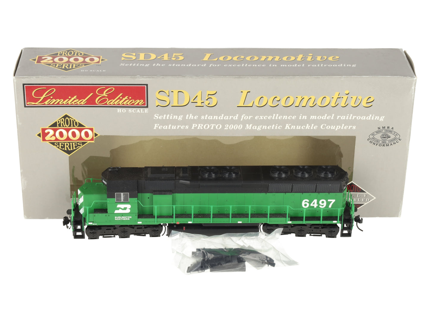 Proto 2000 30722 HO Burlington Northern EMD SD45 Diesel Locomotive #6497 EX/Box