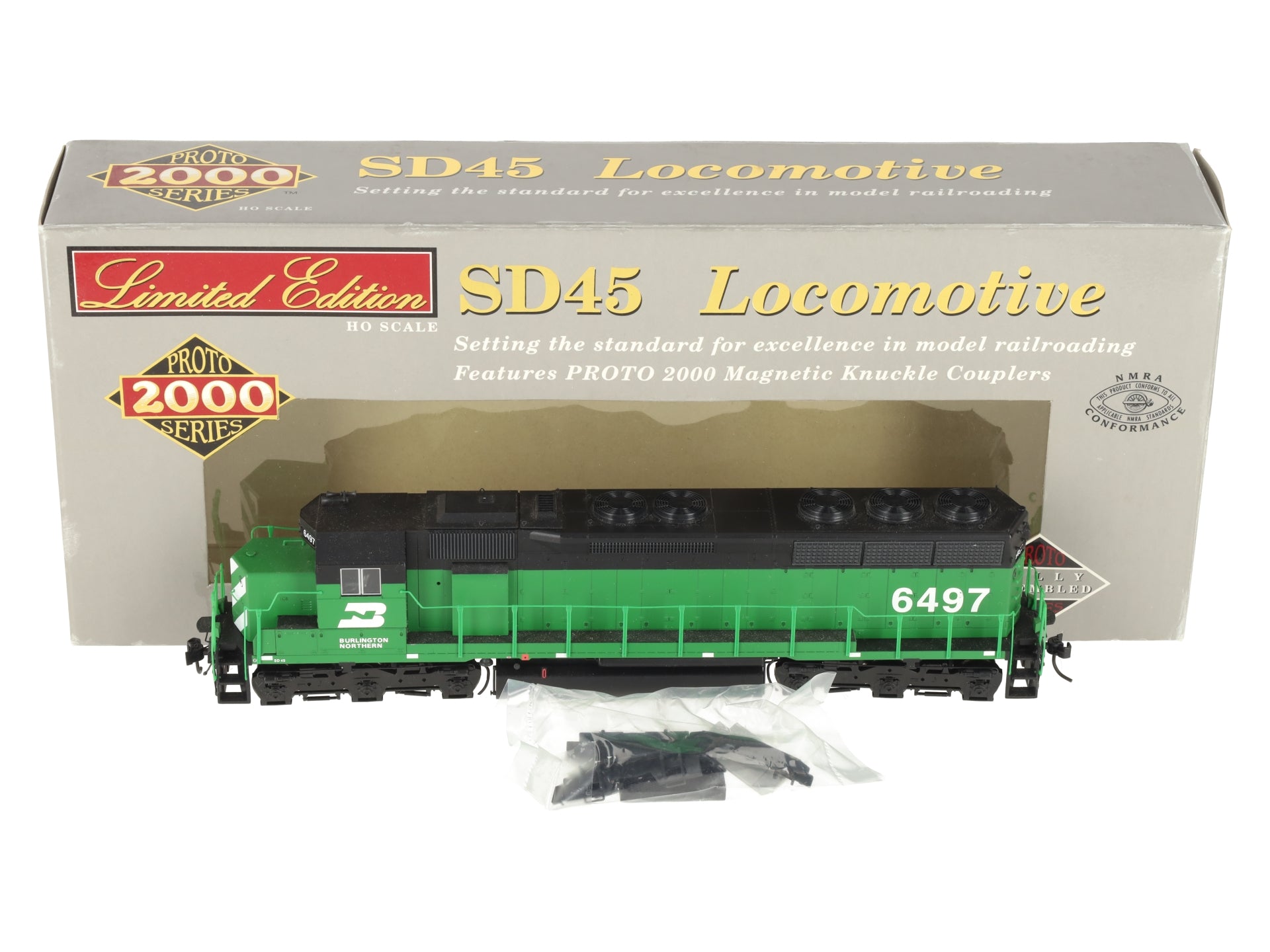 Proto 2000 30722 HO Burlington Northern EMD SD45 Diesel Locomotive #6497 EX/Box