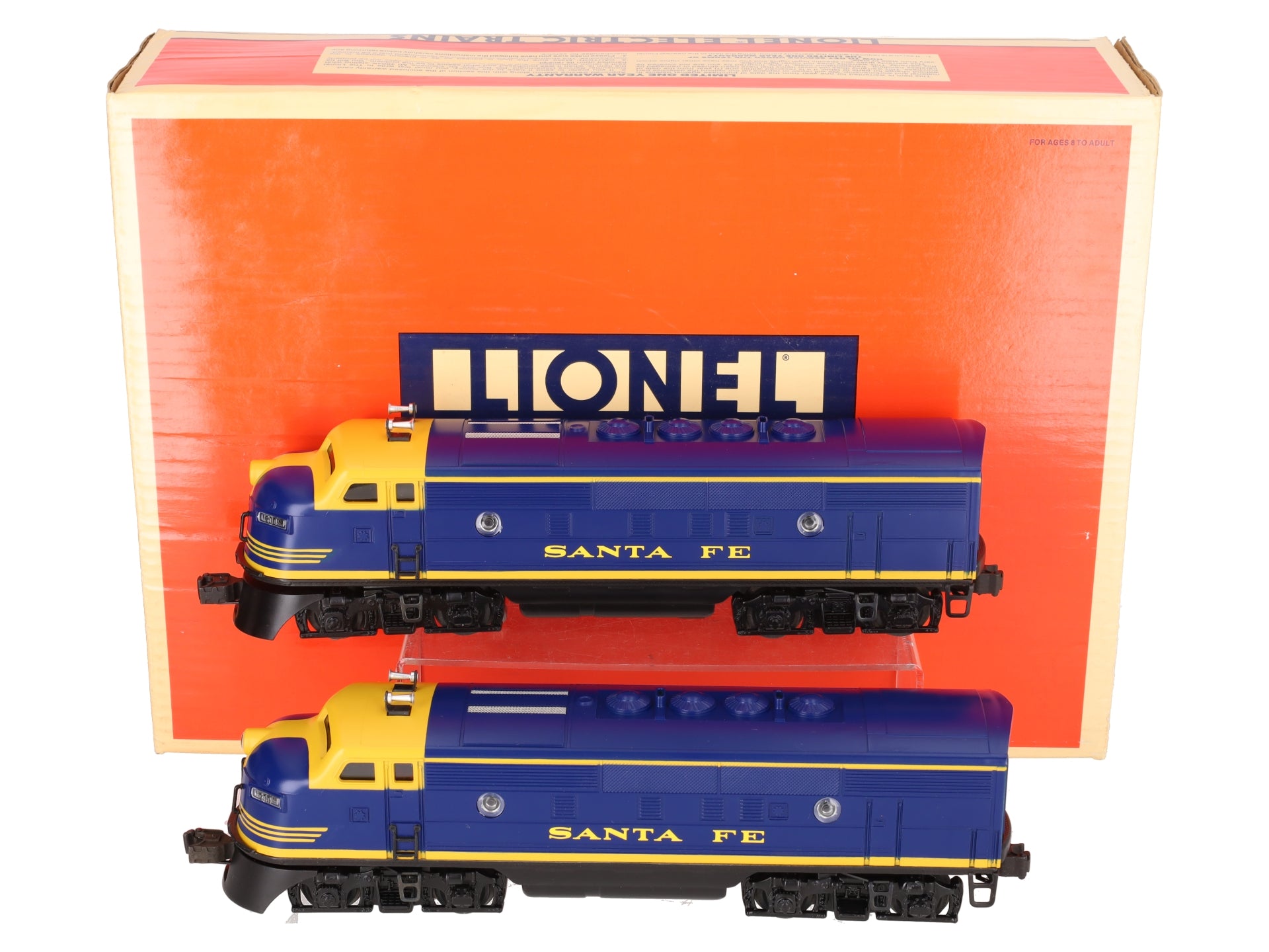 Lionel 6-18117 O Gauge Santa Fe Blue/Yellow F3 AA Diesel Set EX/Box