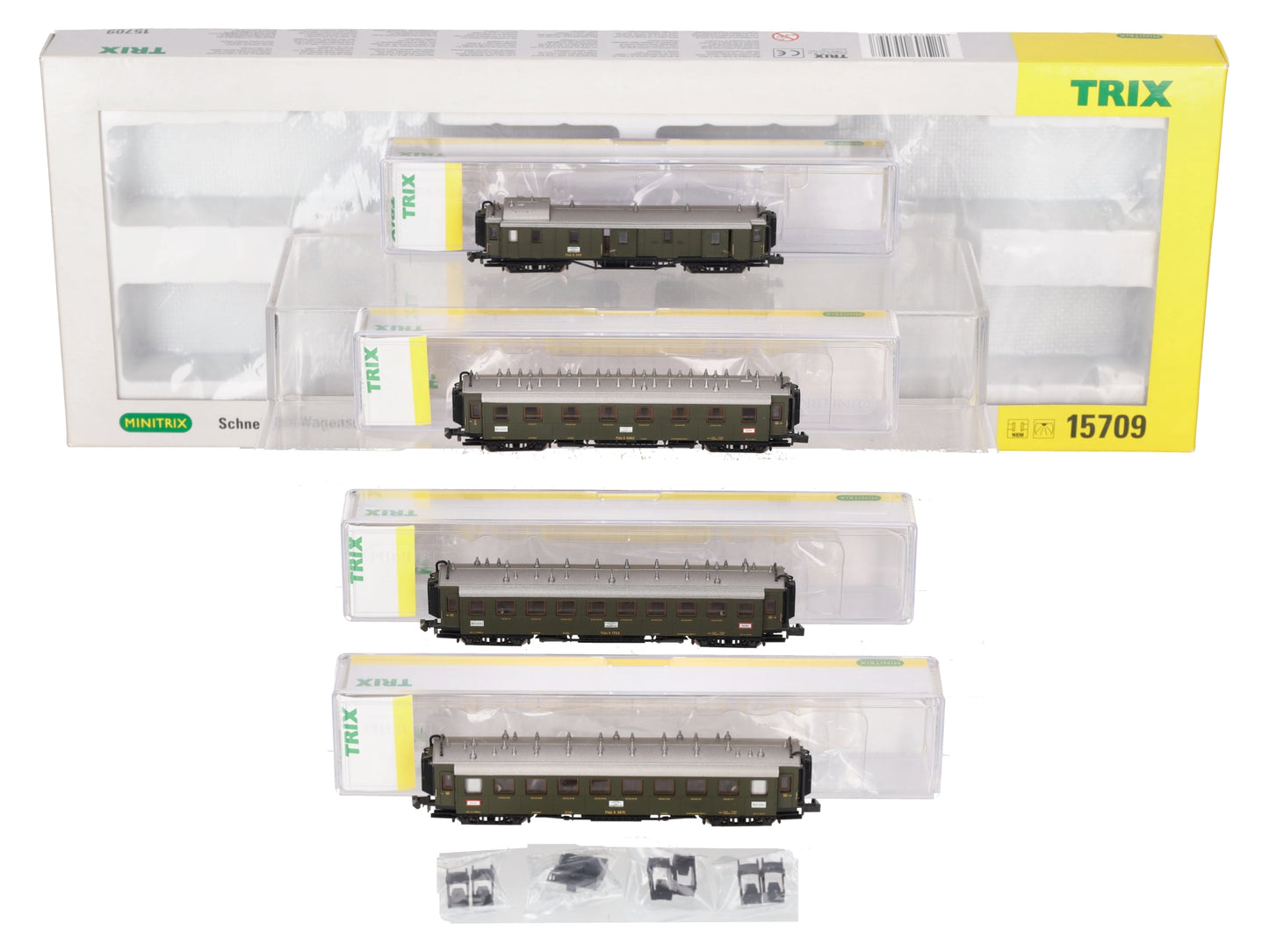 Trix 15709 N Palatine Railroad Express Train Passenger Set #290/1732/3071/5062 LN/Box