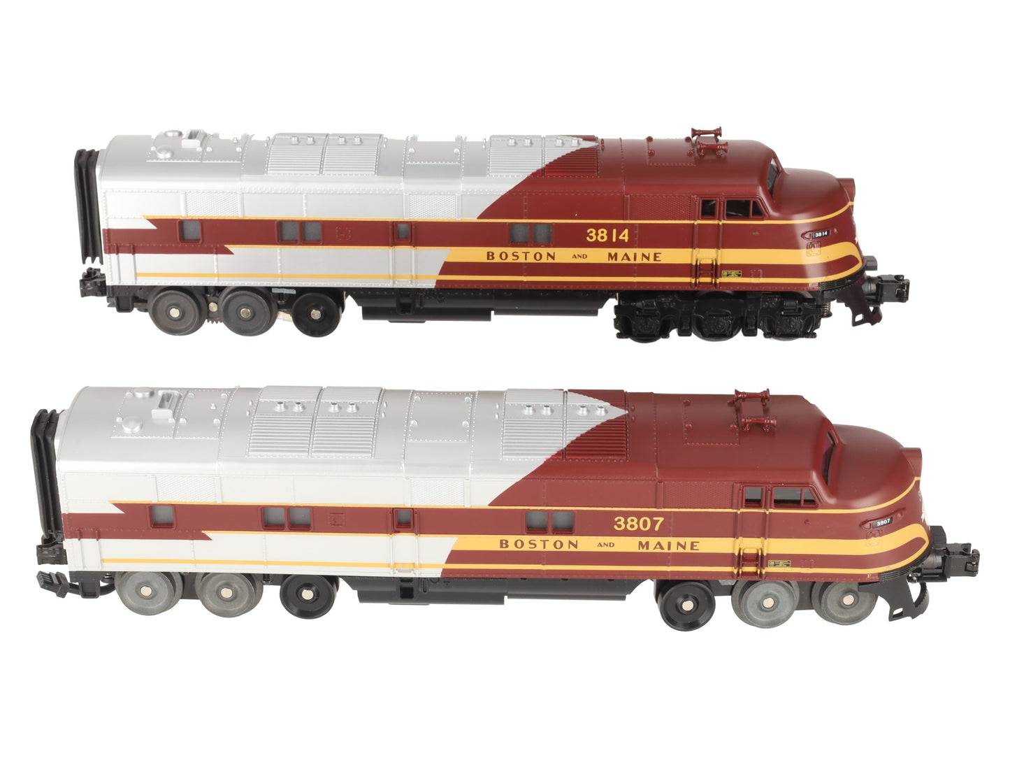 MTH 30-2711-1 Boston & Maine E-6 AA Diesel Engine Set w/PS 2.0 #3814/3807 VG/Box