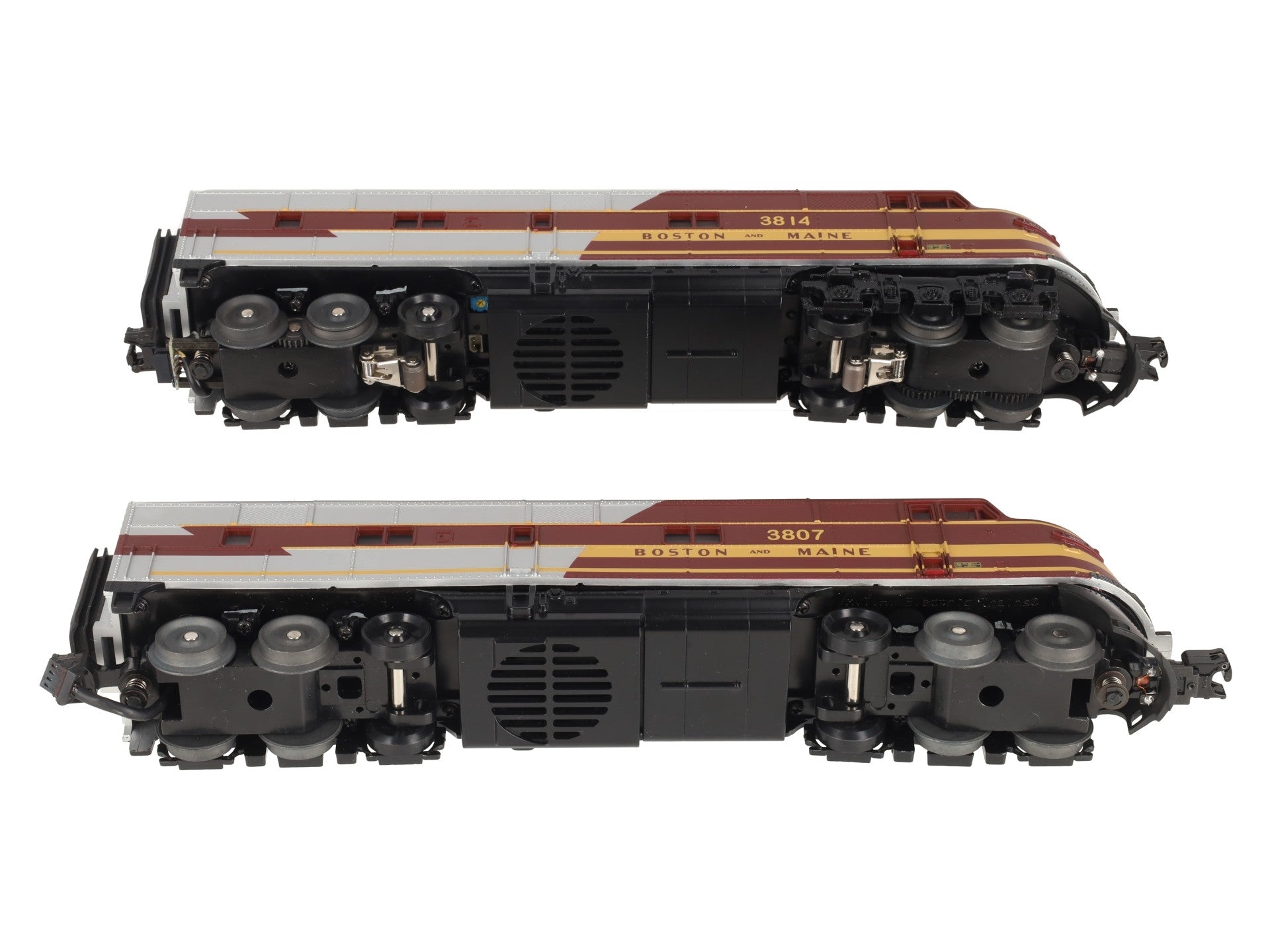 MTH 30-2711-1 Boston & Maine E-6 AA Diesel Engine Set w/PS 2.0 #3814/3807 VG/Box
