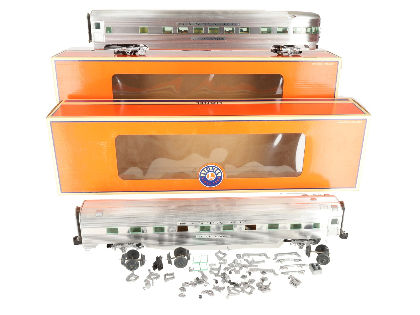 Lionel 6-25613 Santa Fe Super Chief 18" Passenger Car Set VG/Box