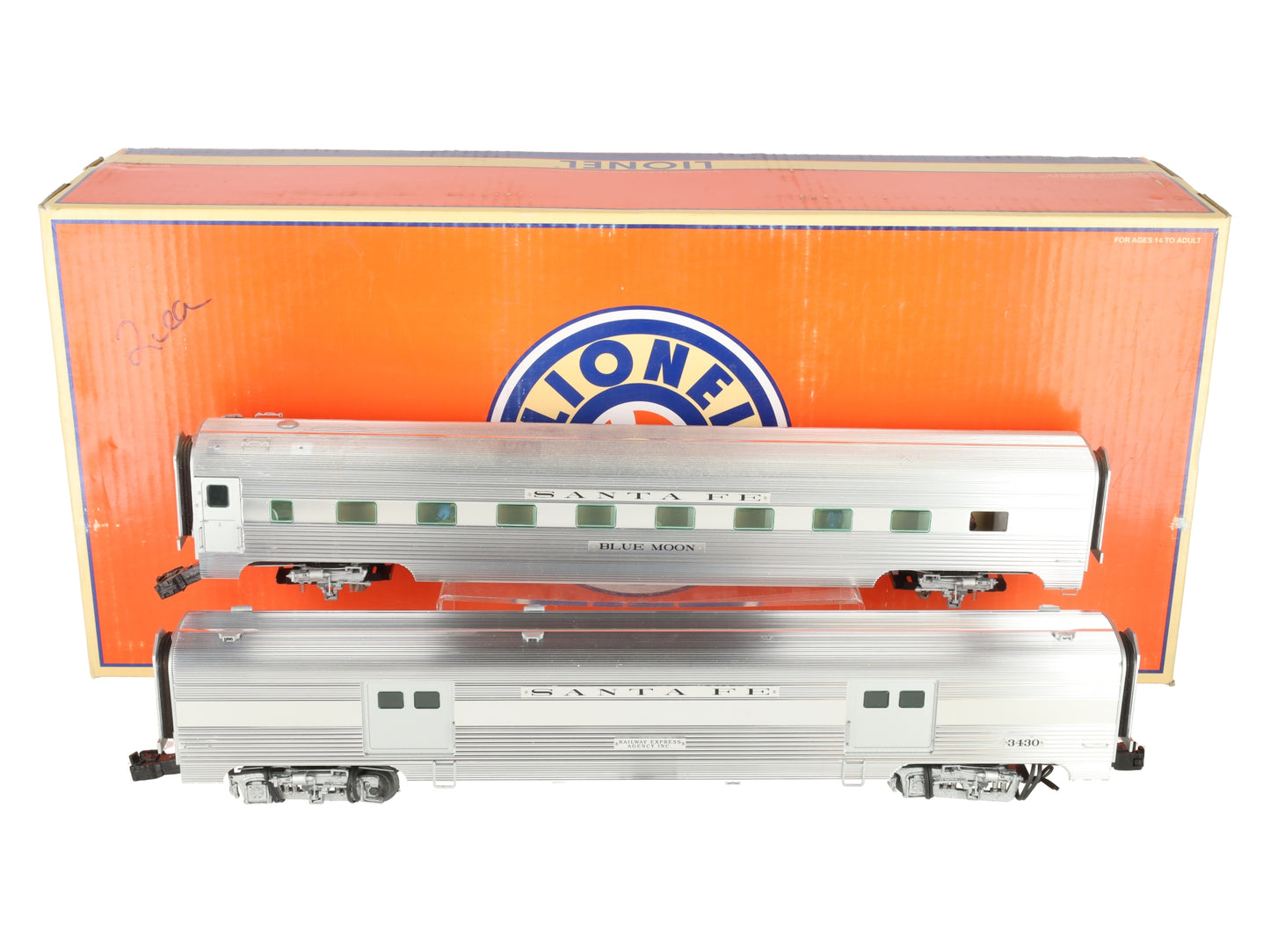 Lionel 6-25613 Santa Fe Super Chief 18" Passenger Car Set VG/Box