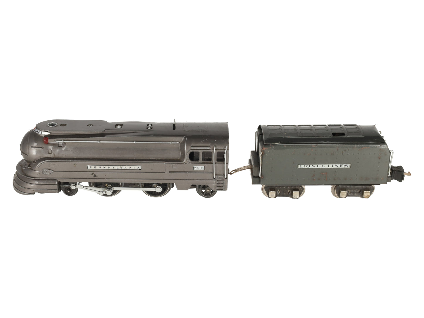 Lionel 238E Vintage O Pennsylvania Torpedo Streamlined Steam Locomotive & Tender VG