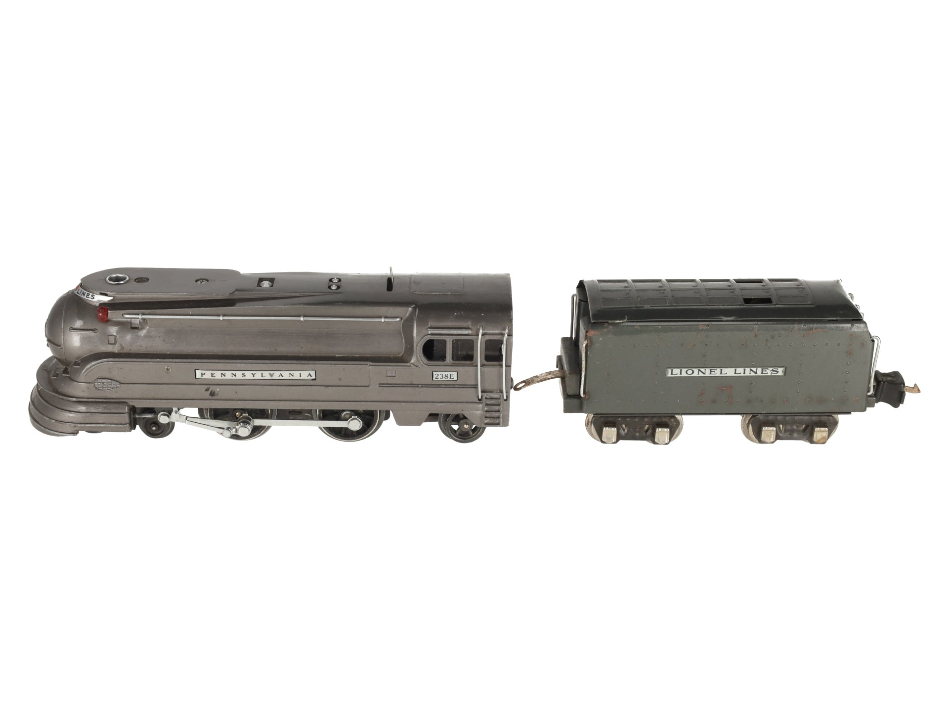Lionel 238E Vintage O Pennsylvania Torpedo Streamlined Steam Locomotive & Tender VG