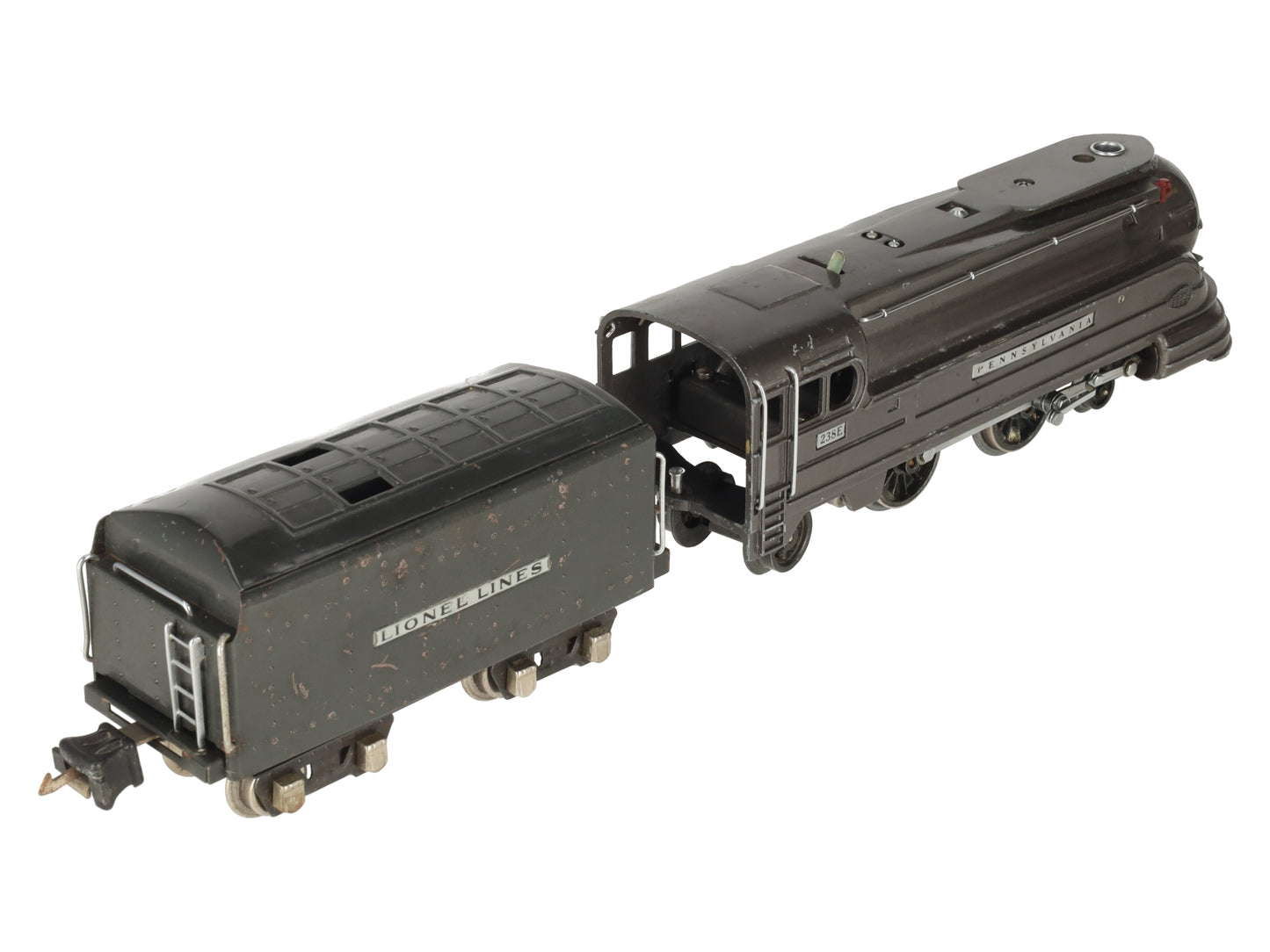 Lionel 238E Vintage O Pennsylvania Torpedo Streamlined Steam Locomotive & Tender VG