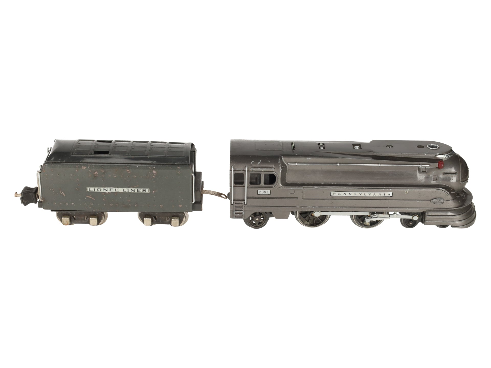 Lionel 238E Vintage O Pennsylvania Torpedo Streamlined Steam Locomotive & Tender VG