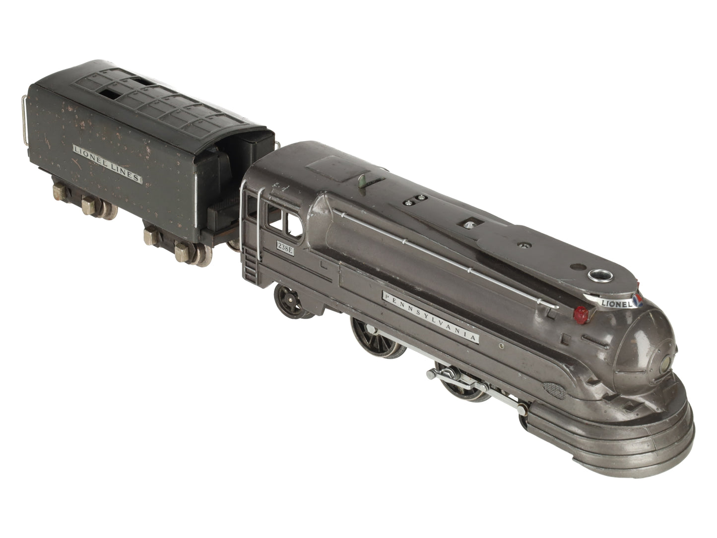 Lionel 238E Vintage O Pennsylvania Torpedo Streamlined Steam Locomotive & Tender VG