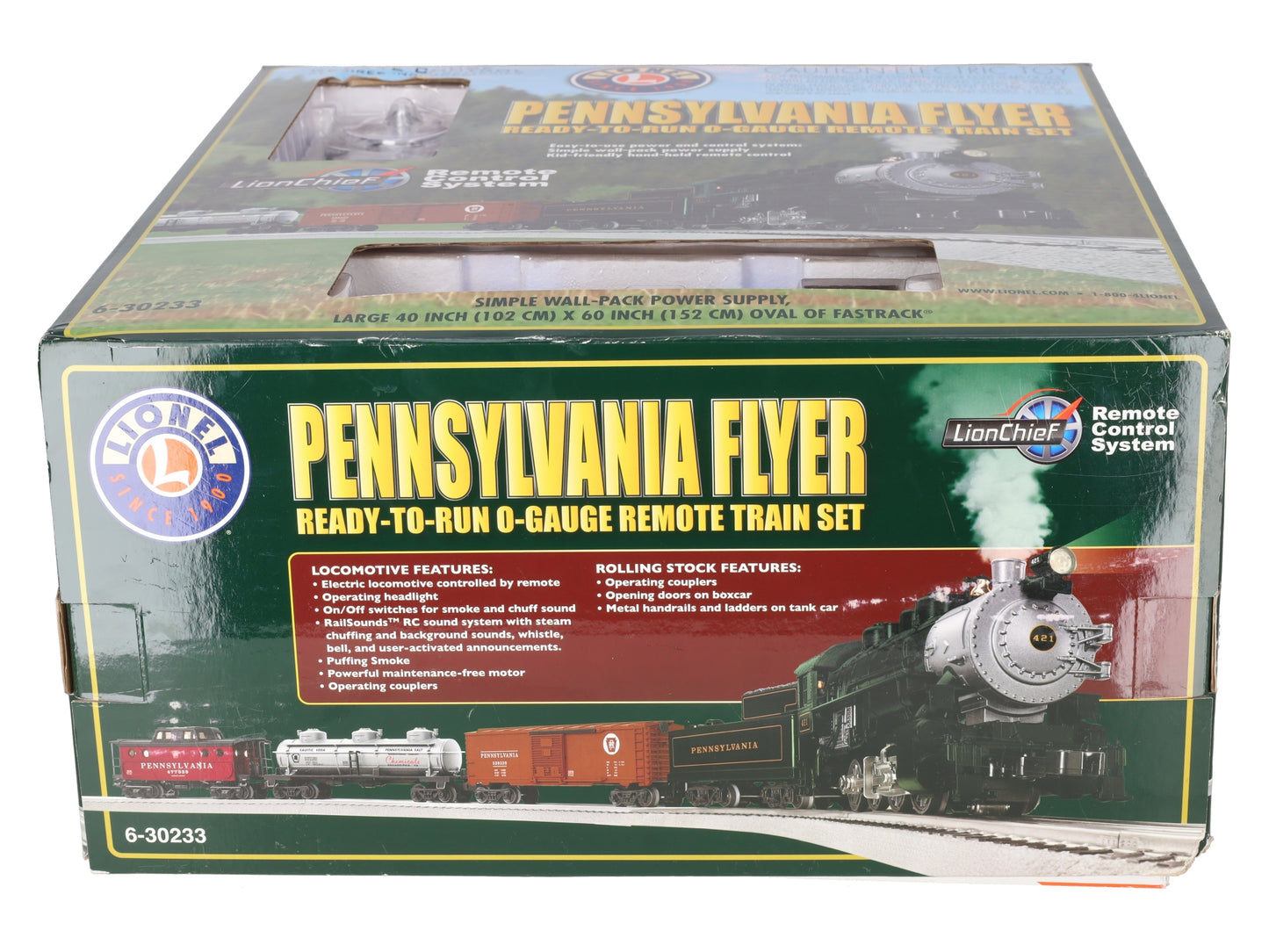 Lionel 6-30233 O Pennsylvania Flyer LionChief Steam Freight Train Set EX/Box