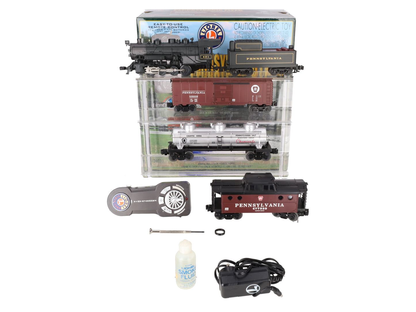 Lionel 6-30233 O Pennsylvania Flyer LionChief Steam Freight Train Set EX/Box