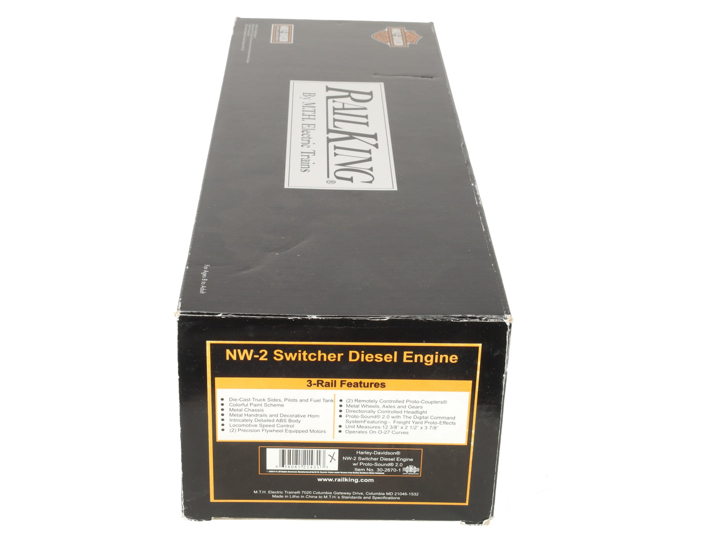 MTH 30-2670-1 Harley Davidson NW-2 Diesel Switcher w/Proto-Soundr 2.0 #2006 EX/Box