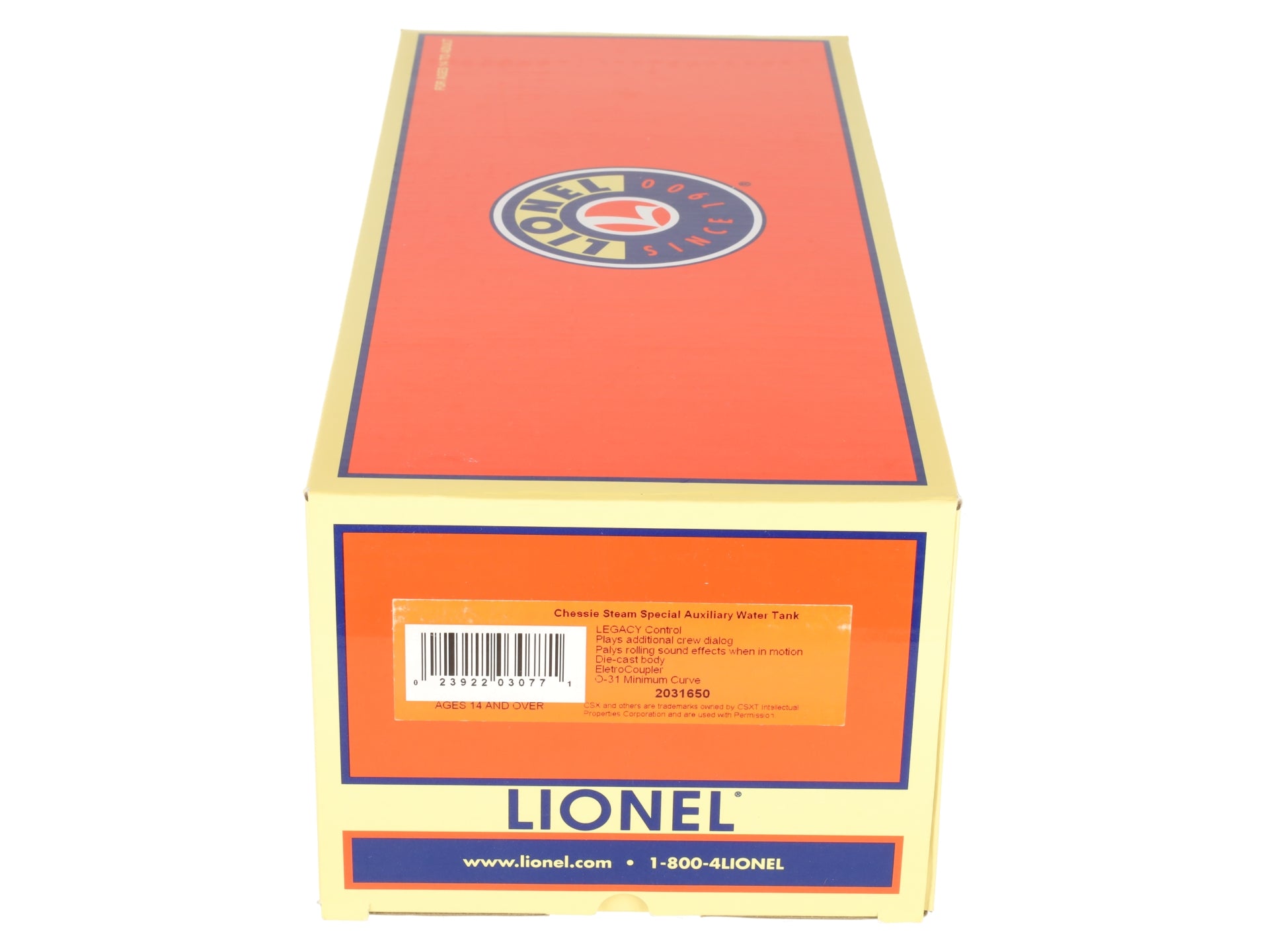 Lionel 2031650 O Chessie Special Auxiliary Water Tank #2101-A