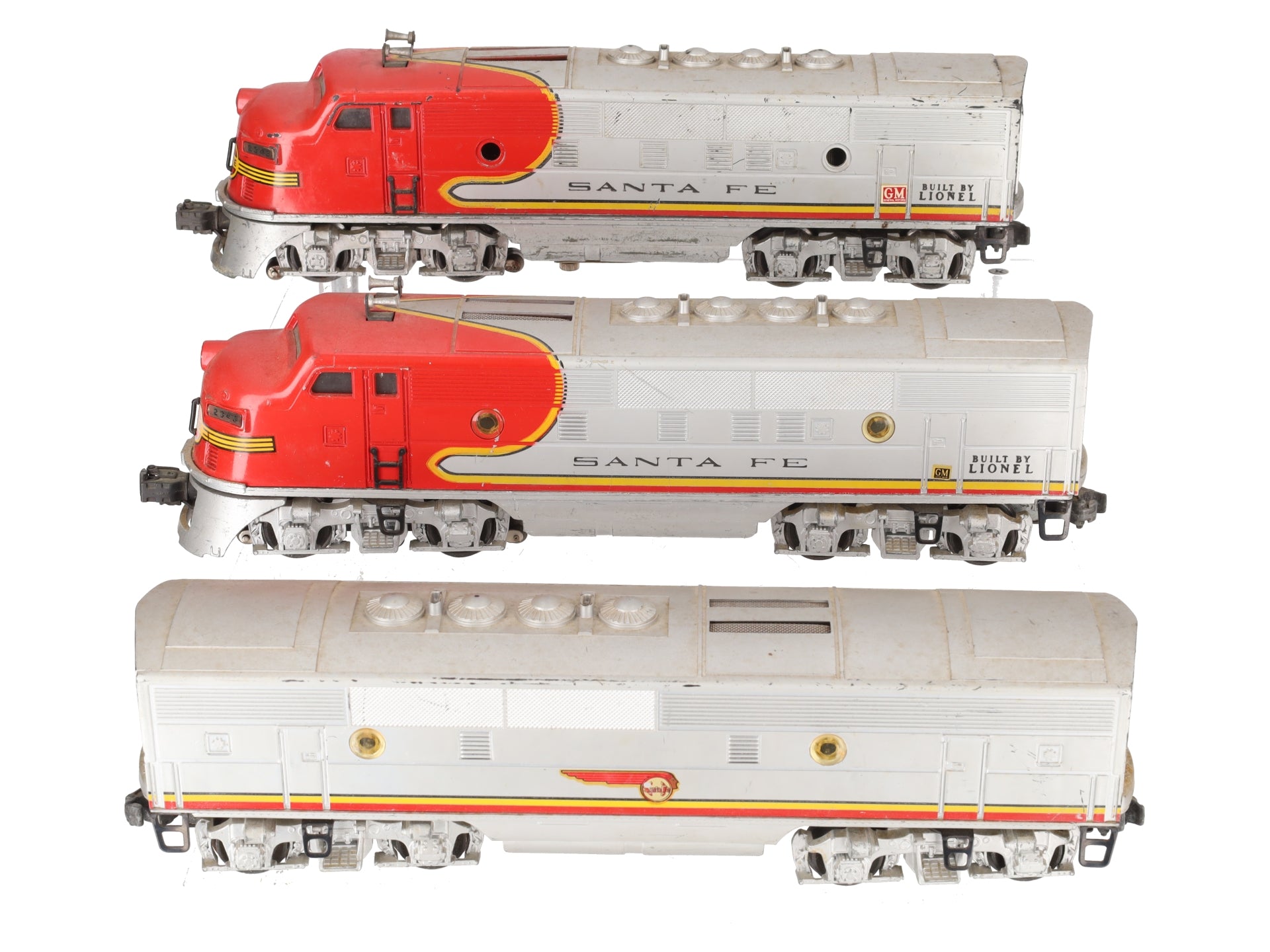 Lionel 2343 Vintage O Santa Fe F3 ABA Diesel Locomotive Set VG