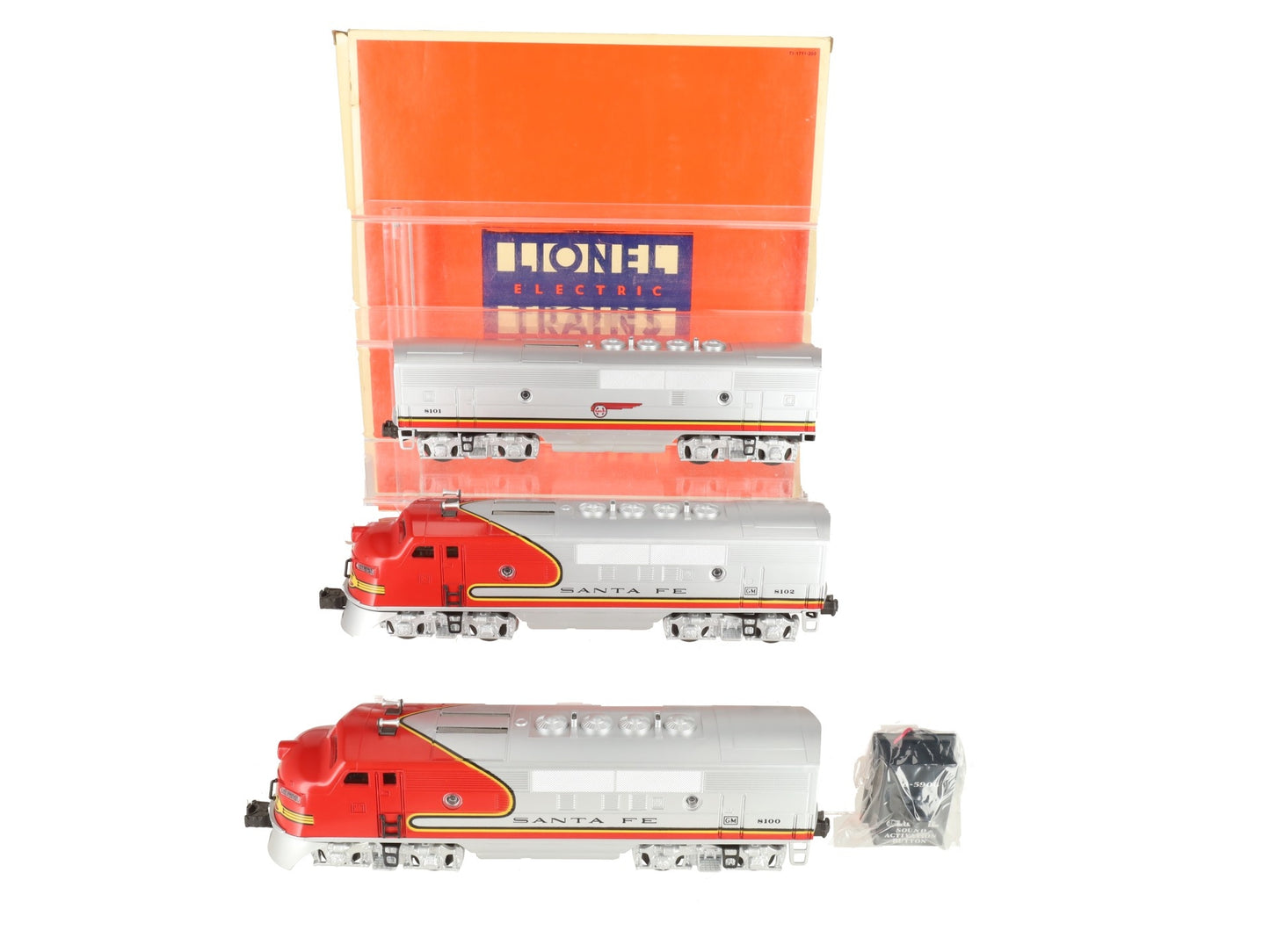 Lionel 6-11711 O Santa Fe F-3 ABA Diesel Locomotive Set #8100/8100/8102 with RS EX/Box