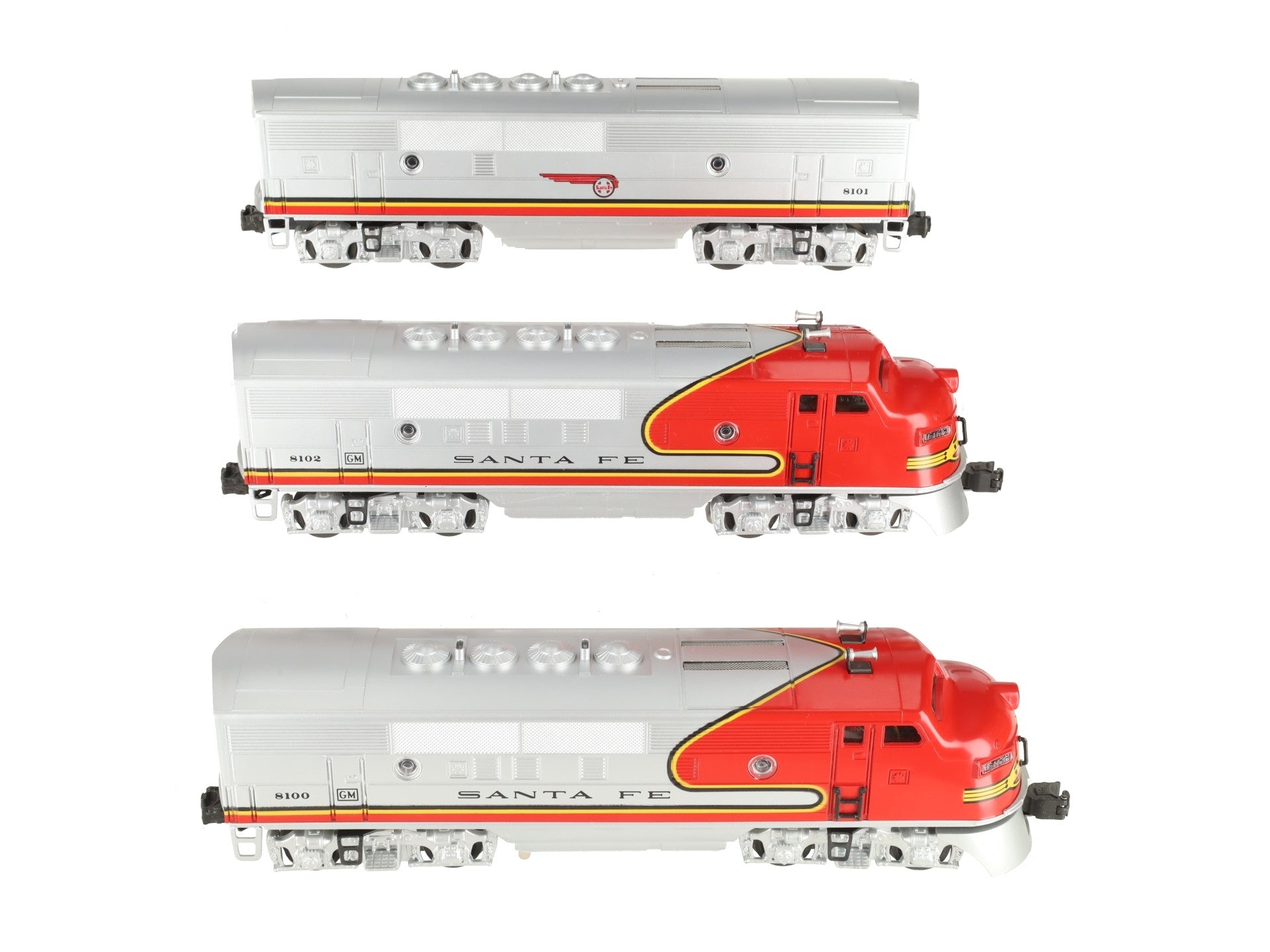 Lionel 6-11711 O Santa Fe F-3 ABA Diesel Locomotive Set #8100/8100/8102 with RS EX/Box